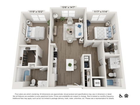 a 1 bedroom floor plan  villas at